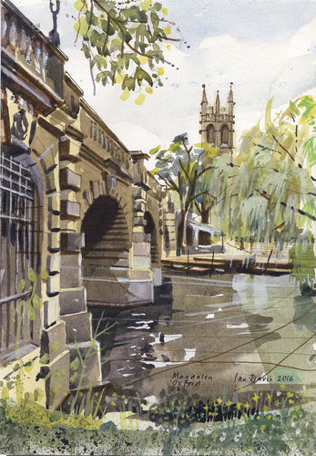 PRINTS | Magdalen Bridge across the River Cherwell from Greyhound Meadow